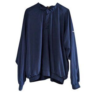 Nike Golf Navy Pullover Windbreaker Jacket, Large, Vintage 1990's, Soft